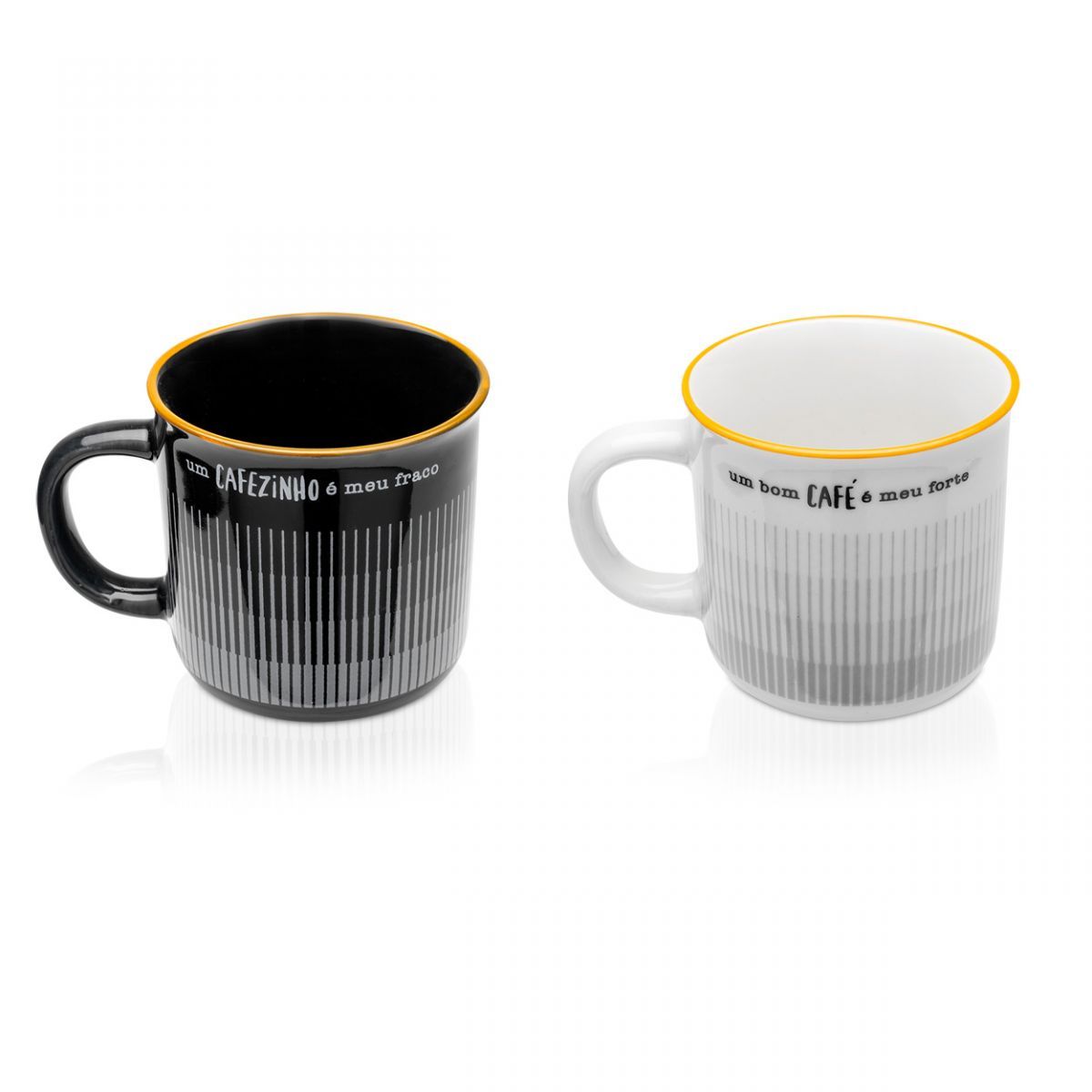 Conjunto de canecas cafe e cafezinho